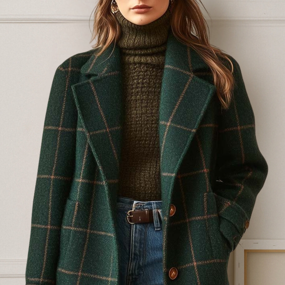 Wilshire | Long Tweed Plaid Coat