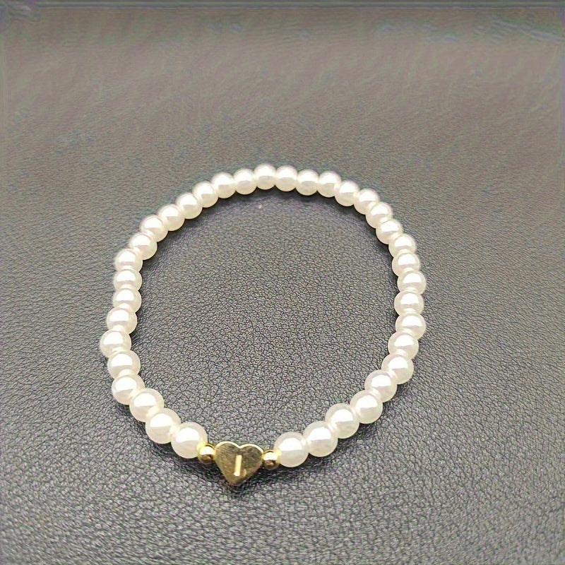 Stylish Heart Initial Bracelet (A-Z)