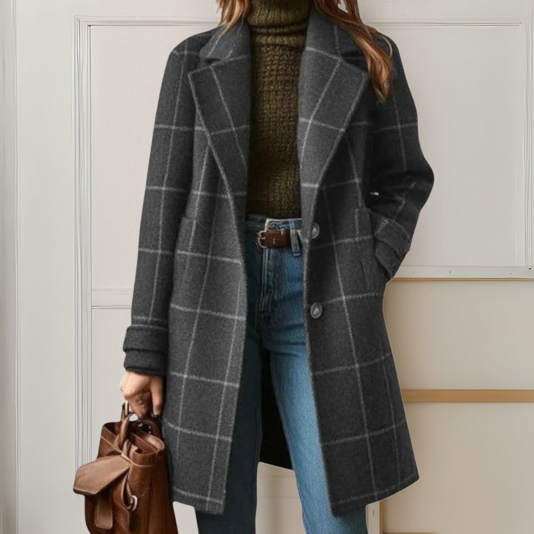 Wilshire | Long Tweed Plaid Coat