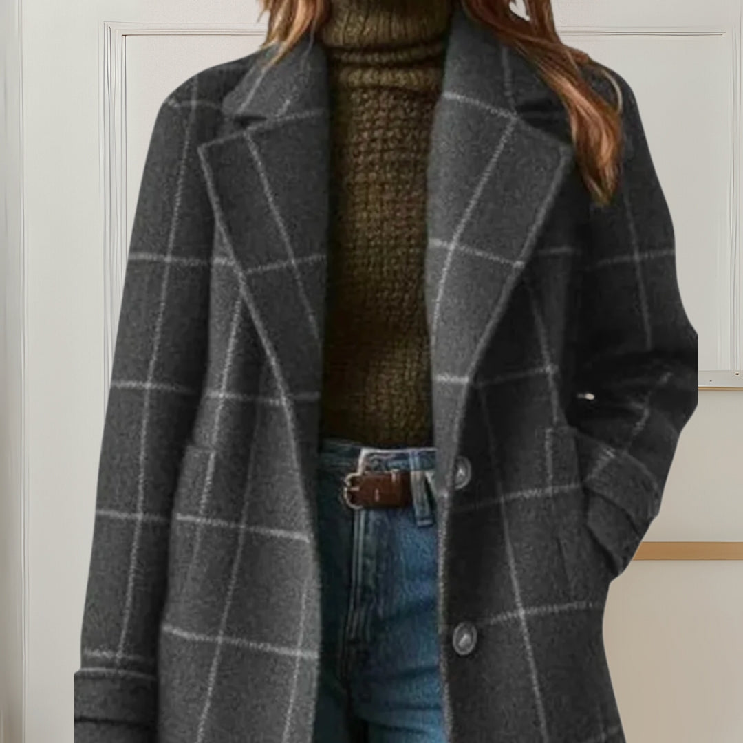 Wilshire | Long Tweed Plaid Coat