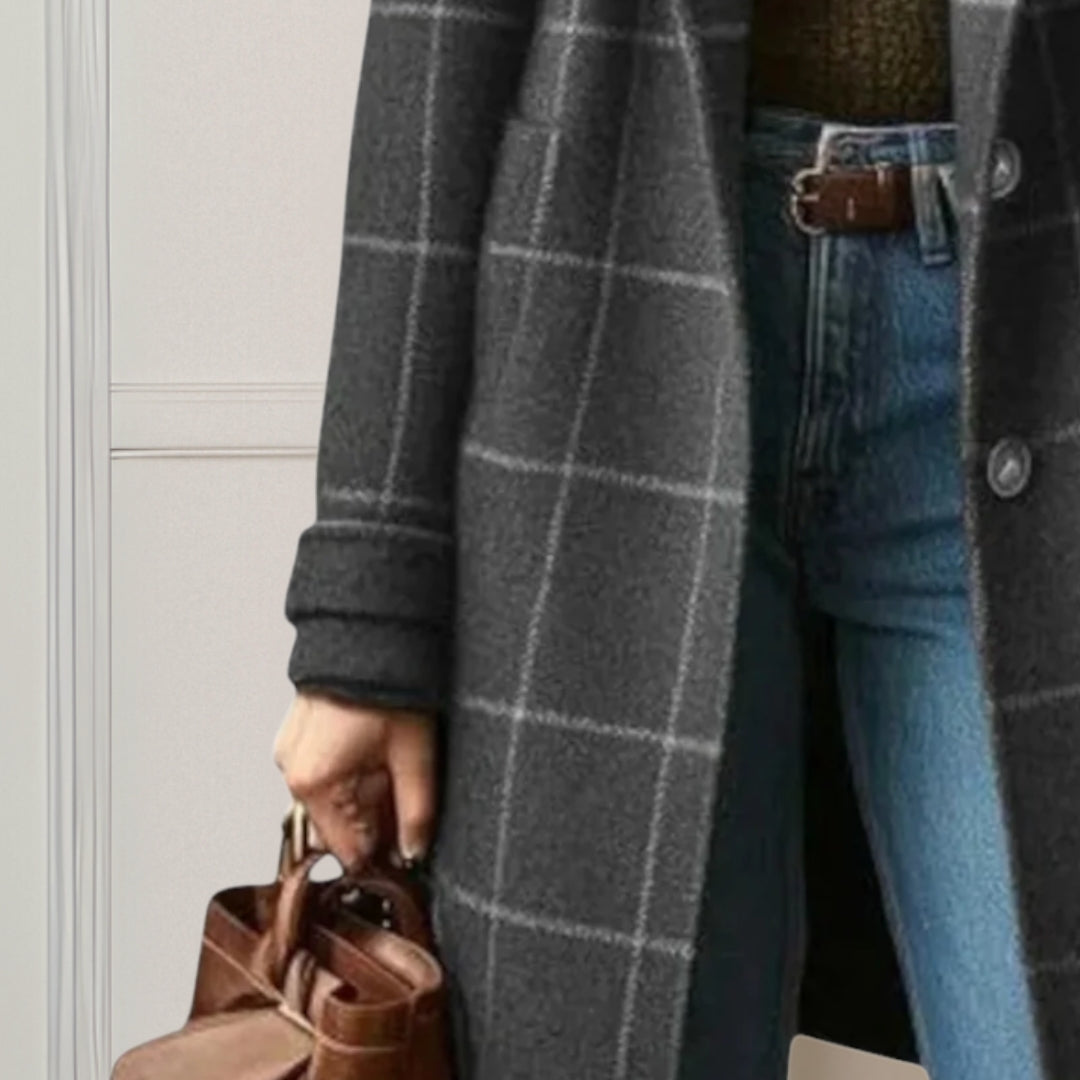 Wilshire | Long Tweed Plaid Coat