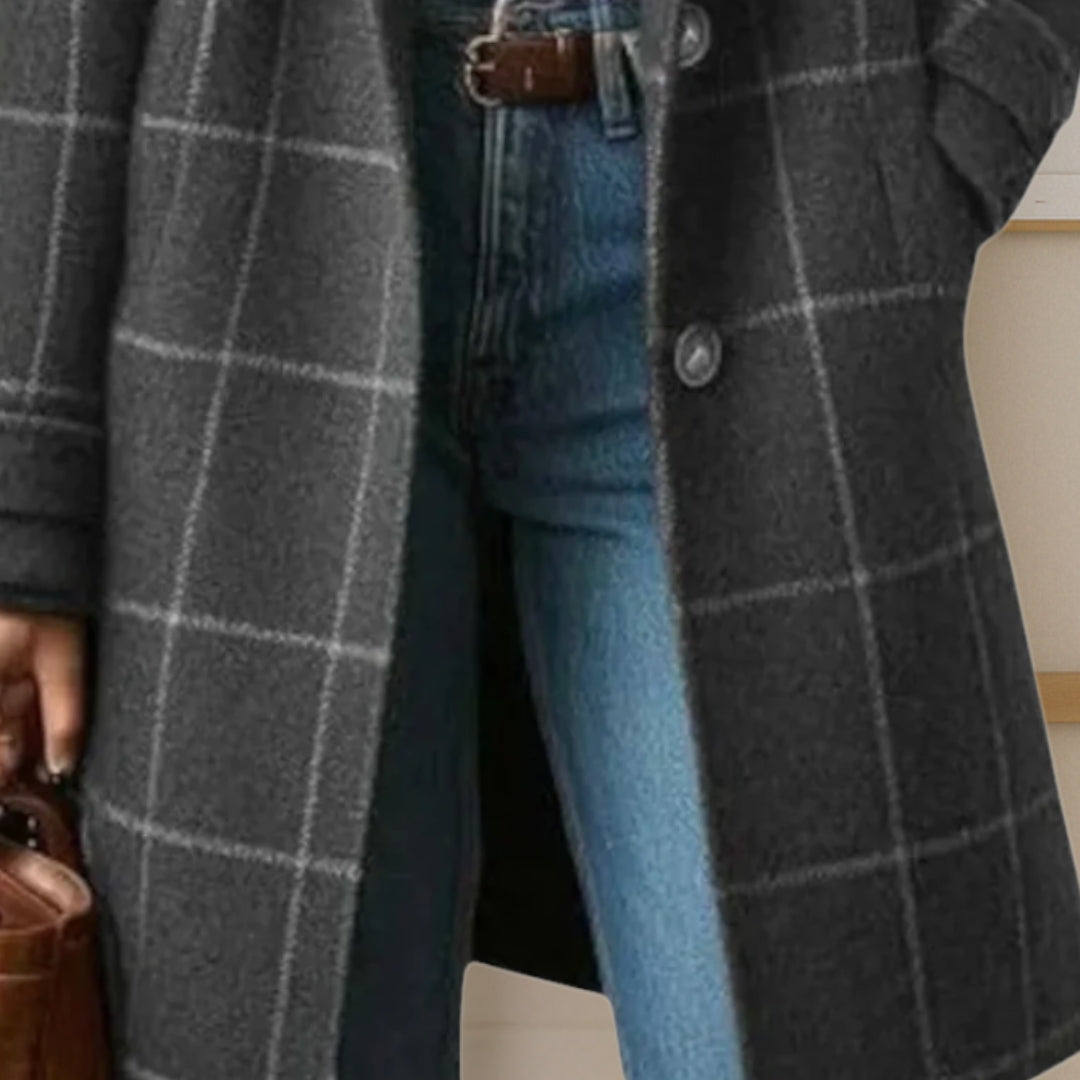 Wilshire | Long Tweed Plaid Coat