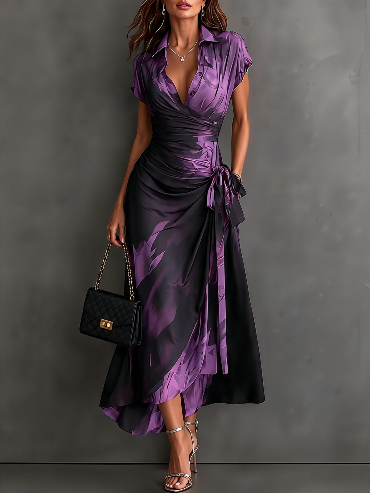 Andréa – Long Wrap Dress