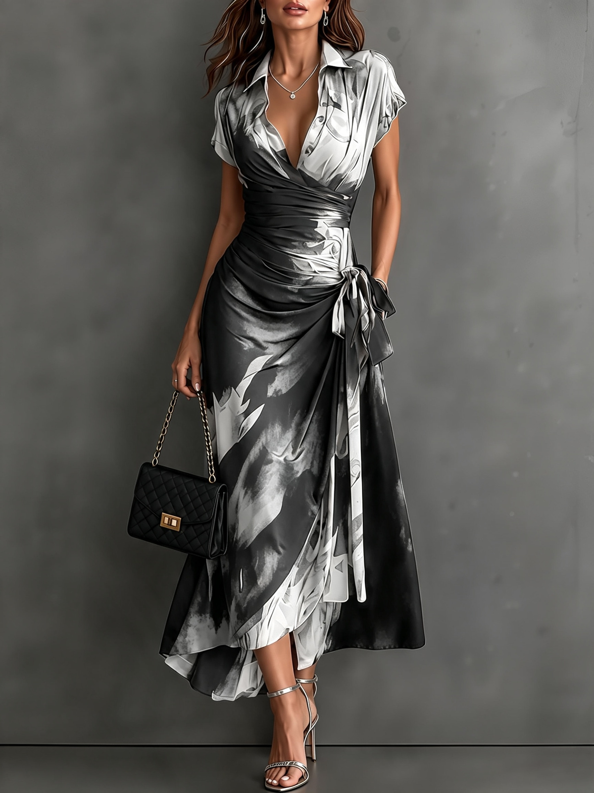 Andréa – Long Wrap Dress