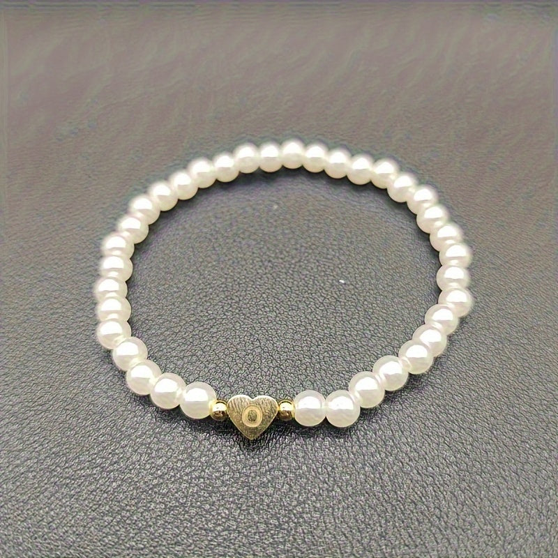 Stylish Heart Initial Bracelet (A-Z)