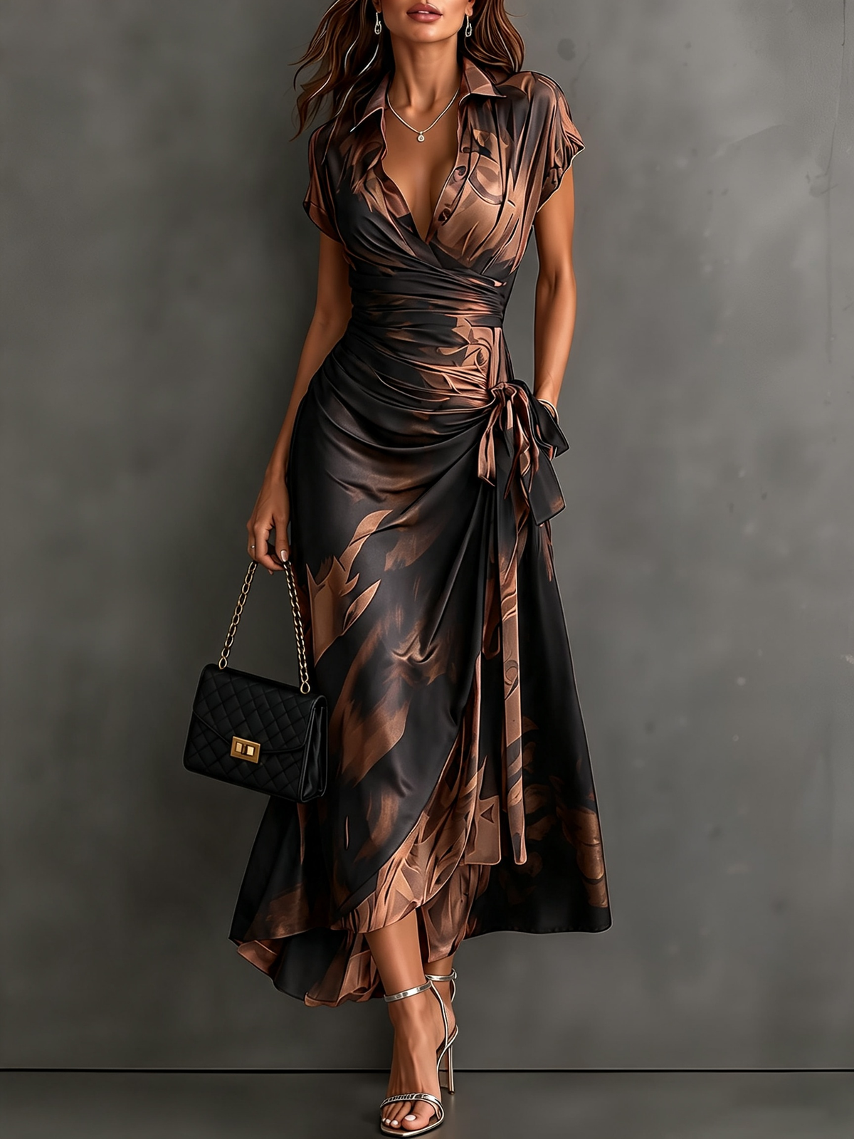 Andréa – Long Wrap Dress