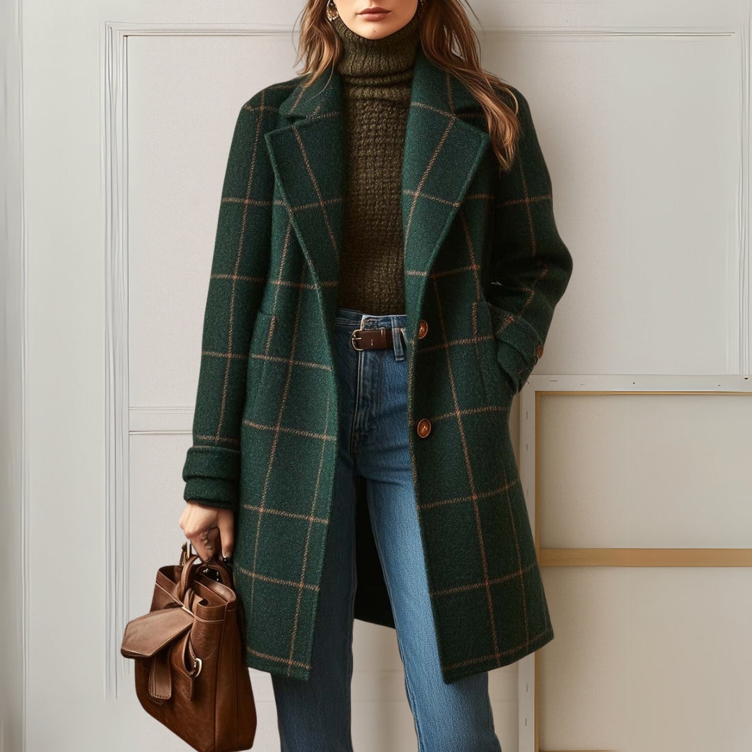Wilshire | Long Tweed Plaid Coat