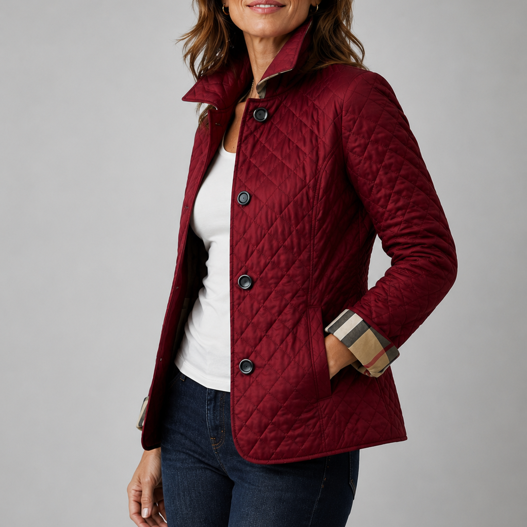 Loredana | Lightweight Puffer Jacket with Stand-Up Collar