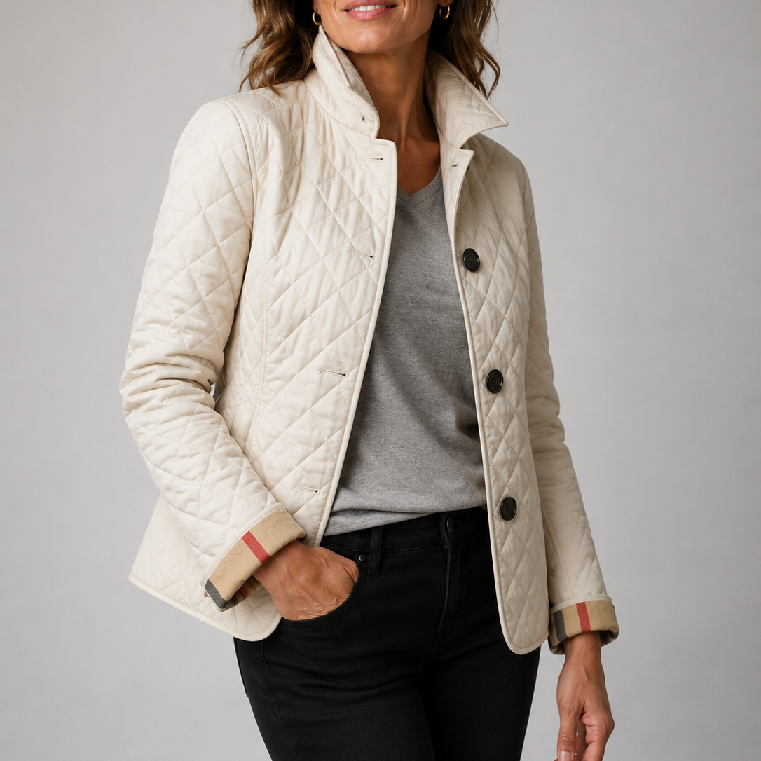Loredana | Lightweight Puffer Jacket with Stand-Up Collar