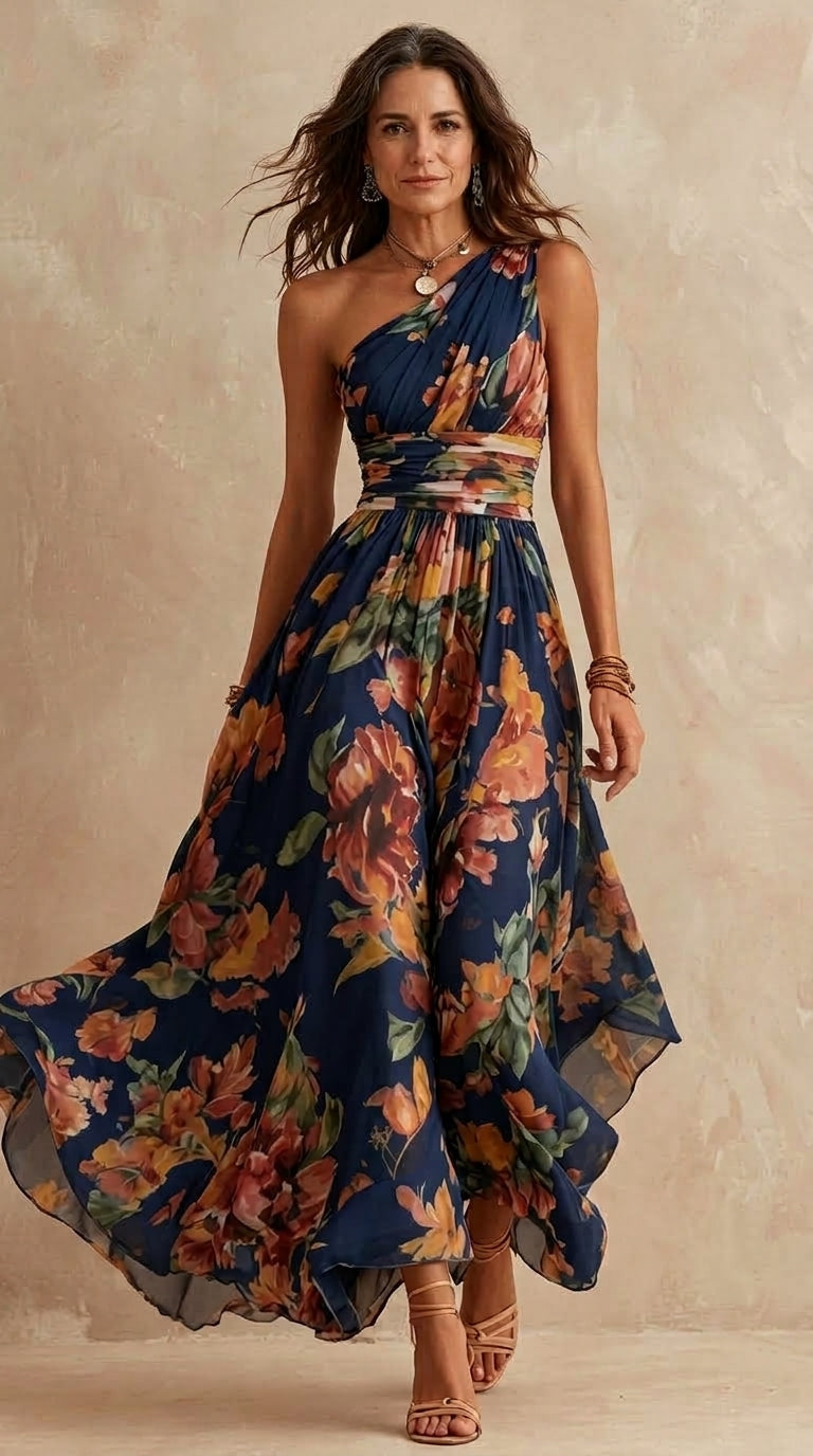 Aurora | Asymmetrical Floral Dress