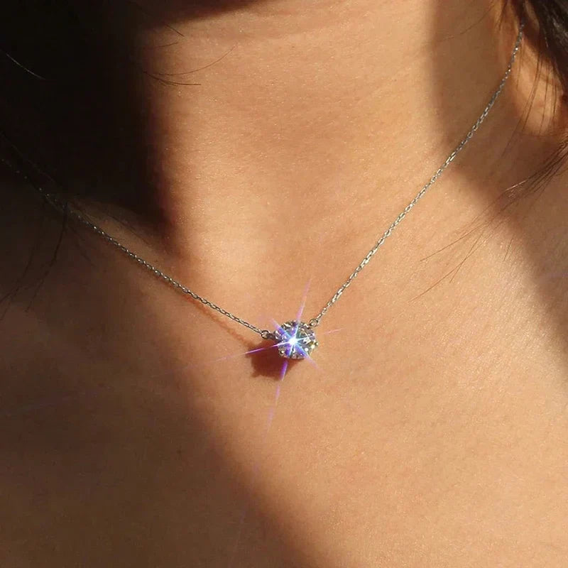 Chic Crystal Solitaire Necklace