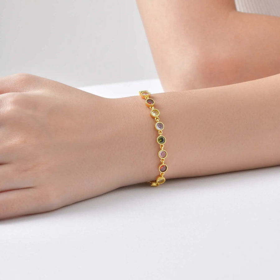 Radiant Glow Rainbow Charm Bracelet