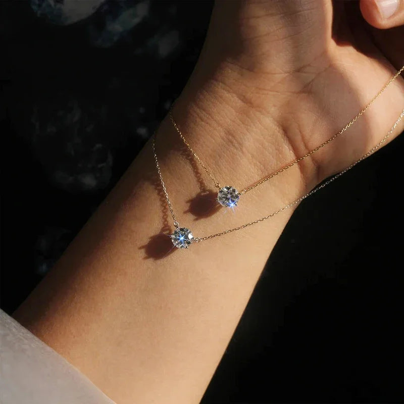 Chic Crystal Solitaire Necklace