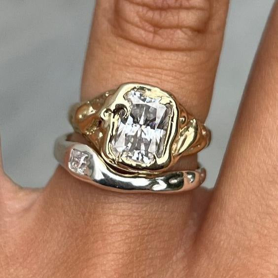 Gold and Silver Glowing Ring Set