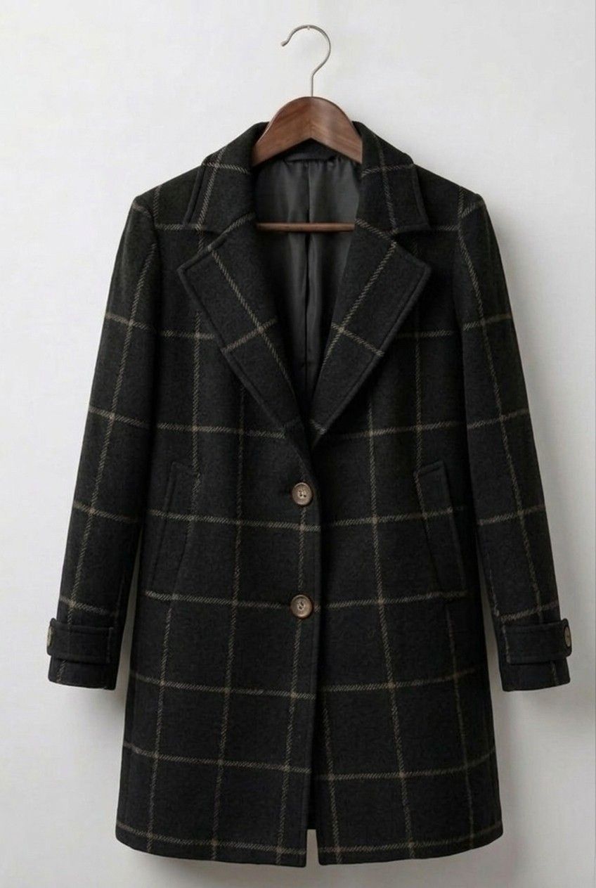 Wilshire | Long Tweed Plaid Coat