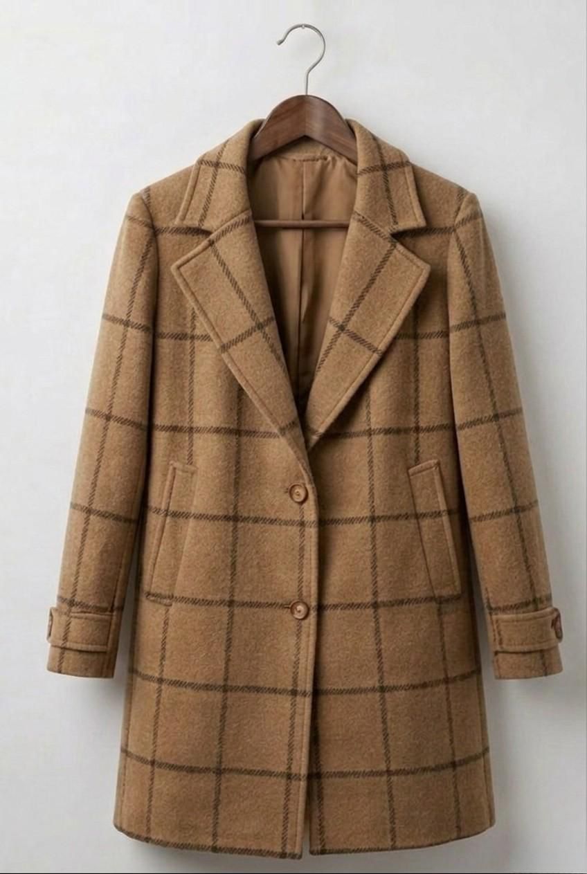 Wilshire | Long Tweed Plaid Coat