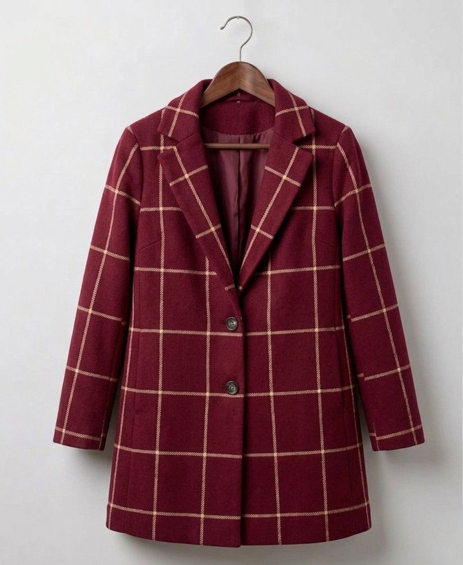 Wilshire | Long Tweed Plaid Coat