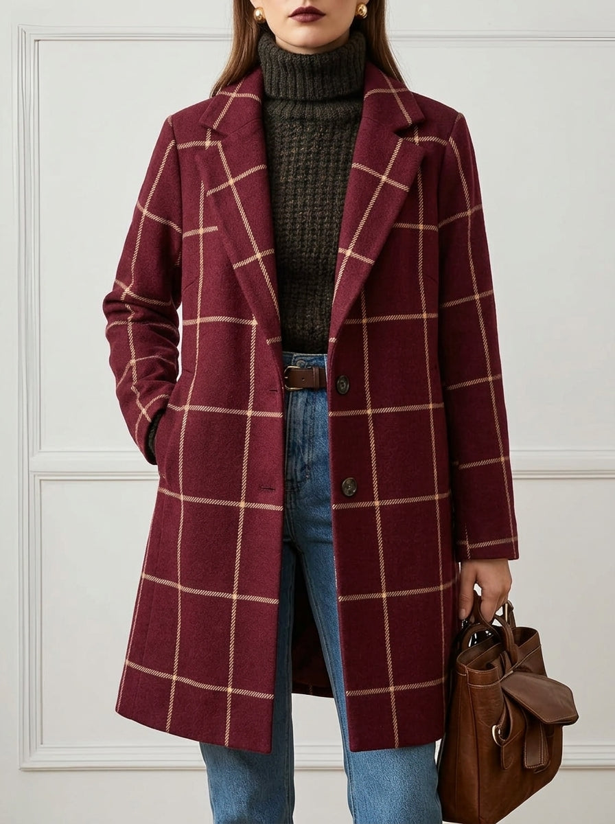 Wilshire | Long Tweed Plaid Coat