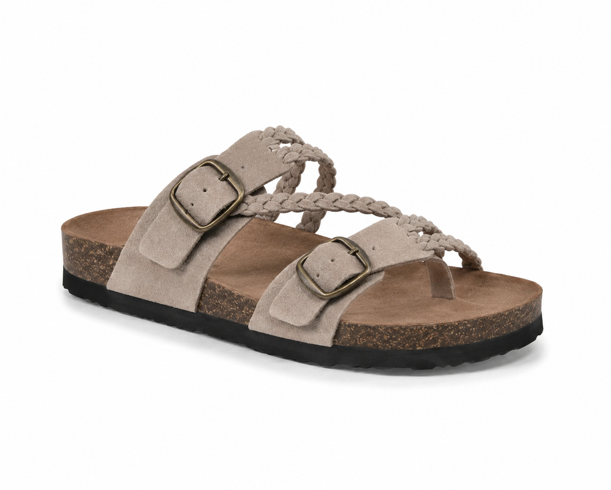 Hayleigh Braided Cork Orthopaedic Sandals – Double Buckles
