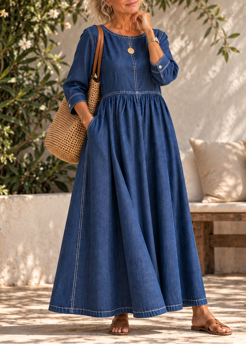 Fina | Vintage Denim Midi Dress