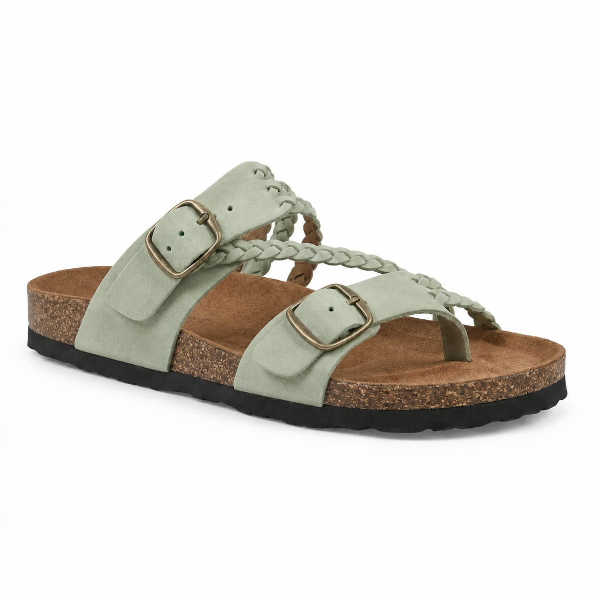 Hayleigh Braided Cork Orthopaedic Sandals – Double Buckles