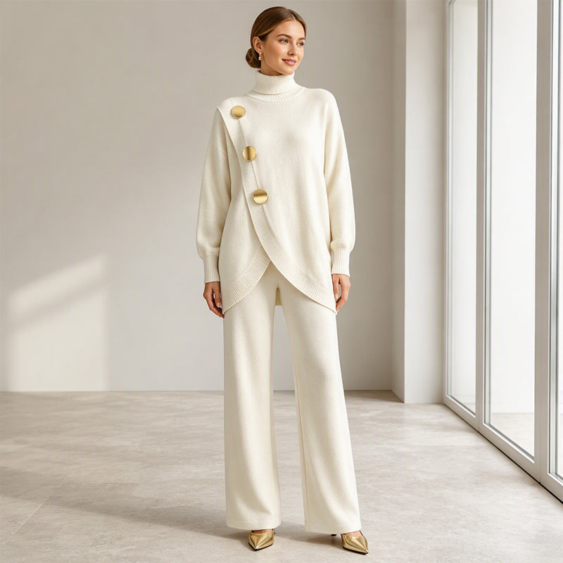 Noa | Knit Turtleneck Sweater & Wide-Leg Pants Set