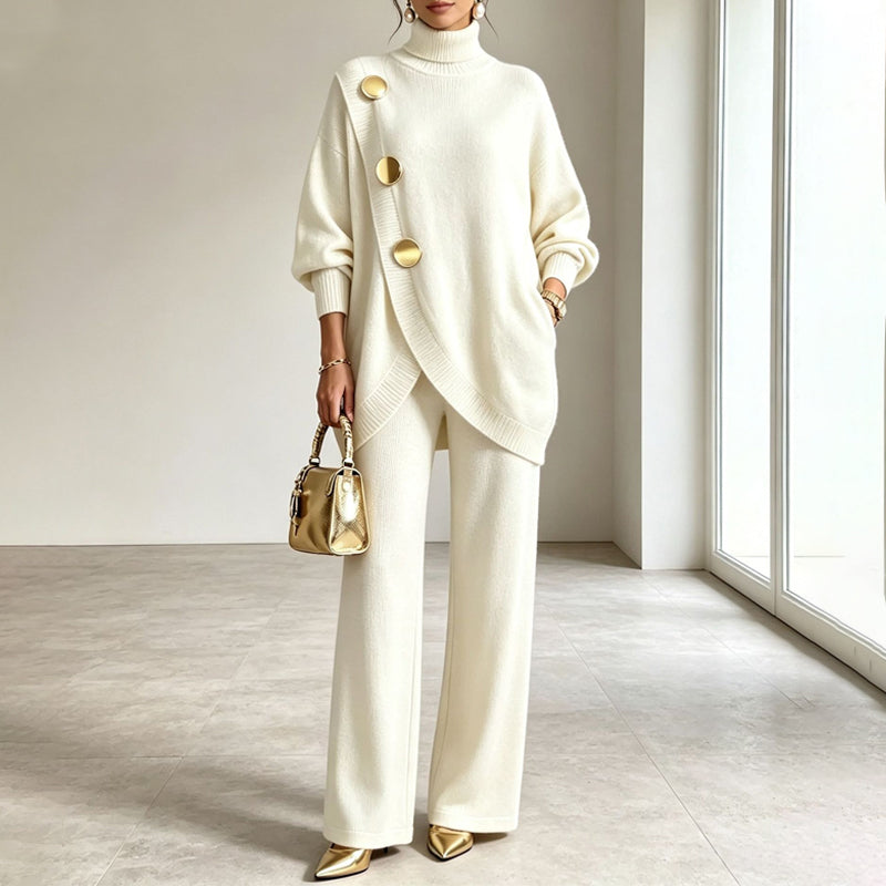 Noa | Knit Turtleneck Sweater & Wide-Leg Pants Set