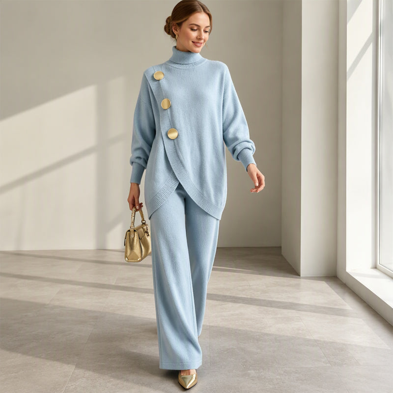 Noa | Knit Turtleneck Sweater & Wide-Leg Pants Set