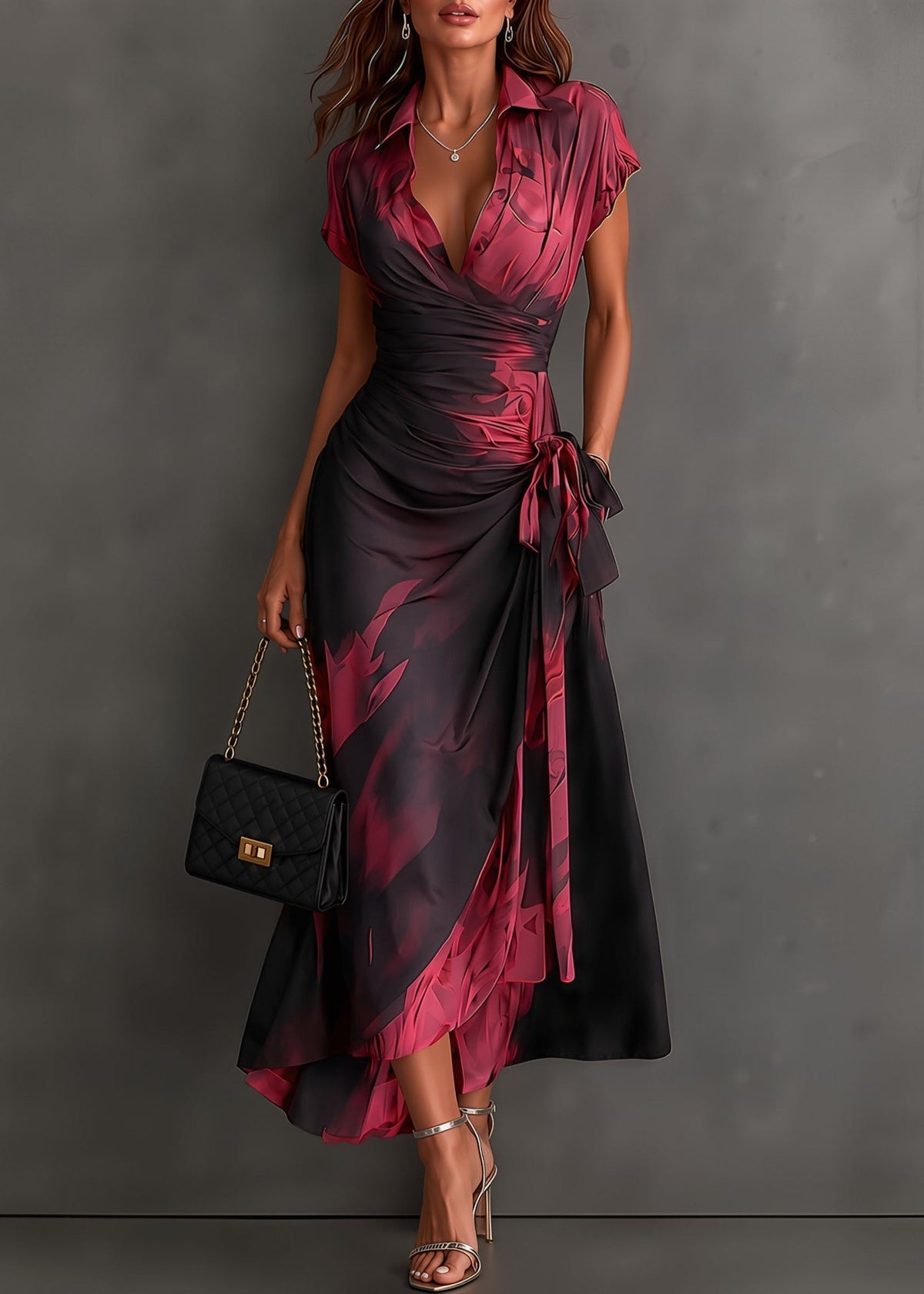 Andréa – Long Wrap Dress